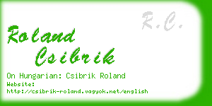 roland csibrik business card